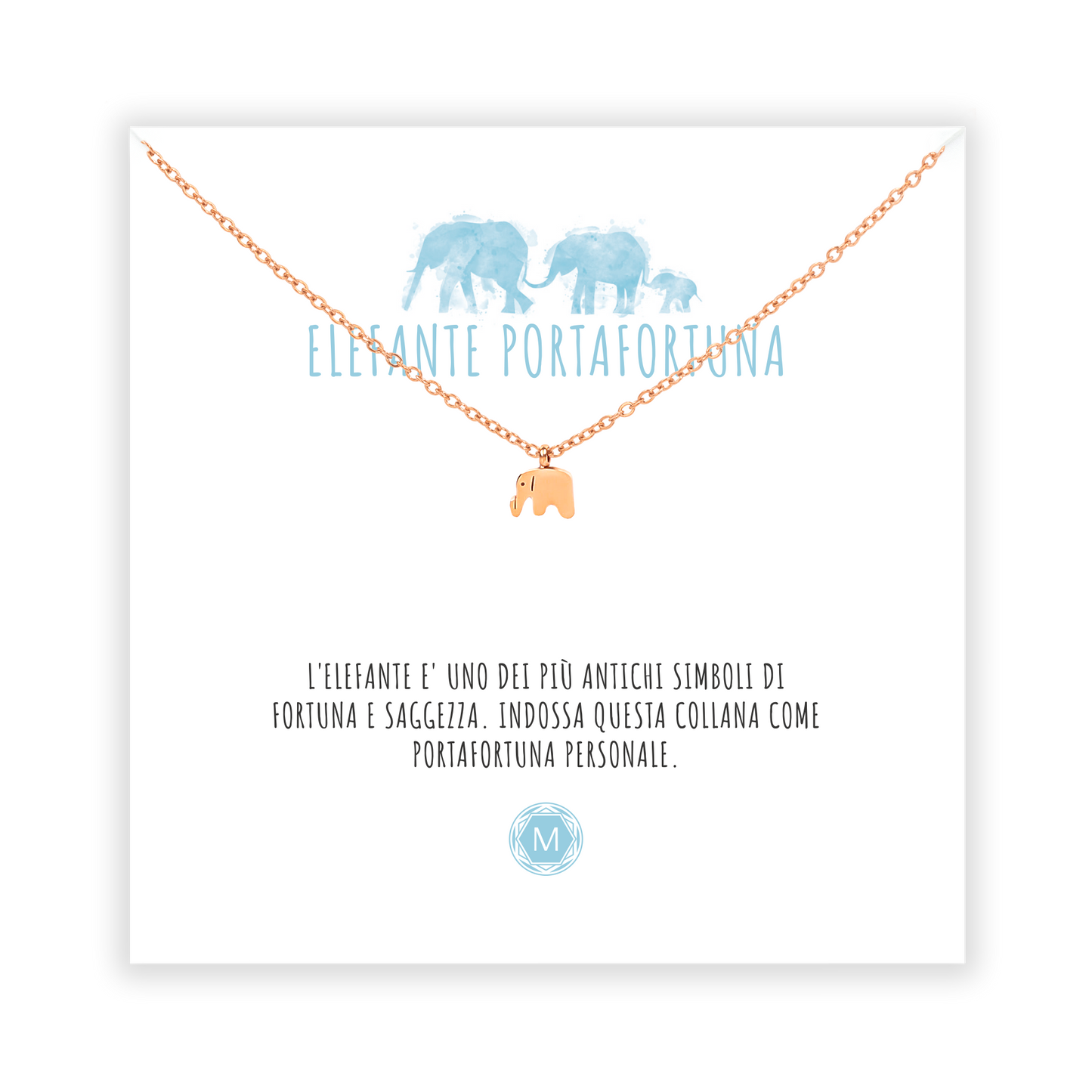 ELEFANTE PORTAFORTUNA Collana