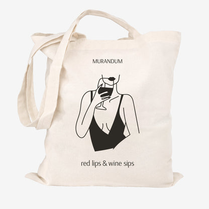 MUR Juta Shopper Red Lips Wine Sips