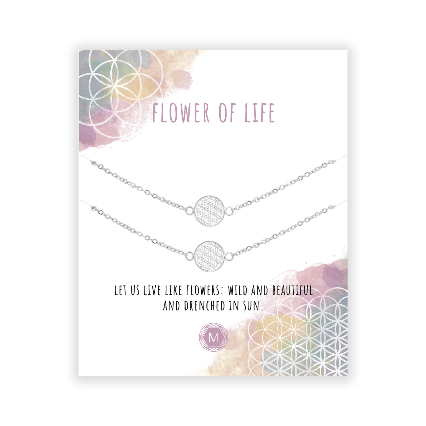 Flower of Life 2x Bracciale 